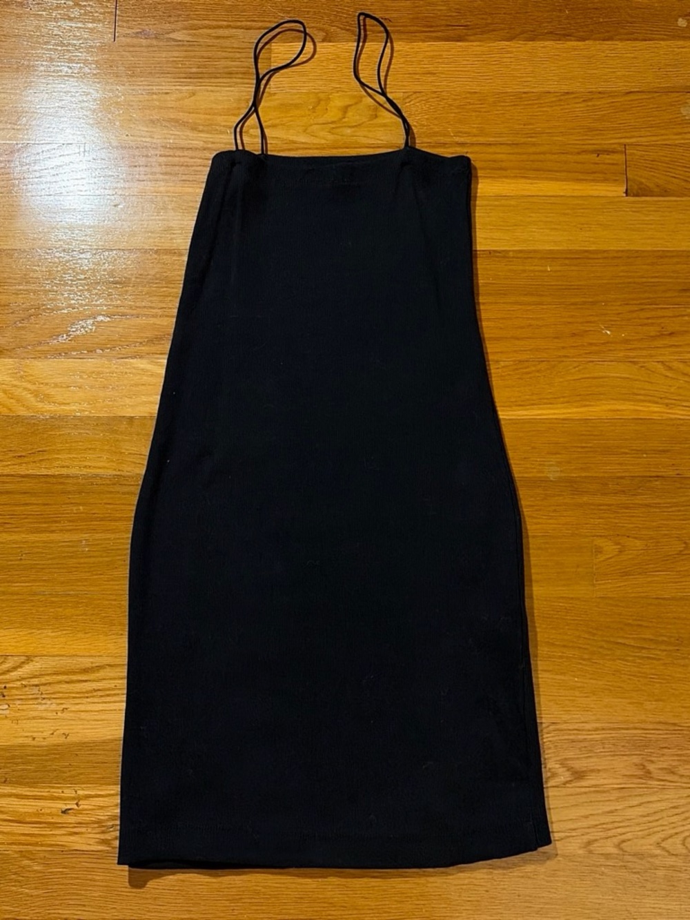 Zara Black Spaghetti-Strap Slip Dress